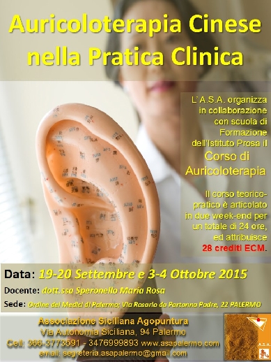 Auricoloterapia Cinese nella pratica Clinica