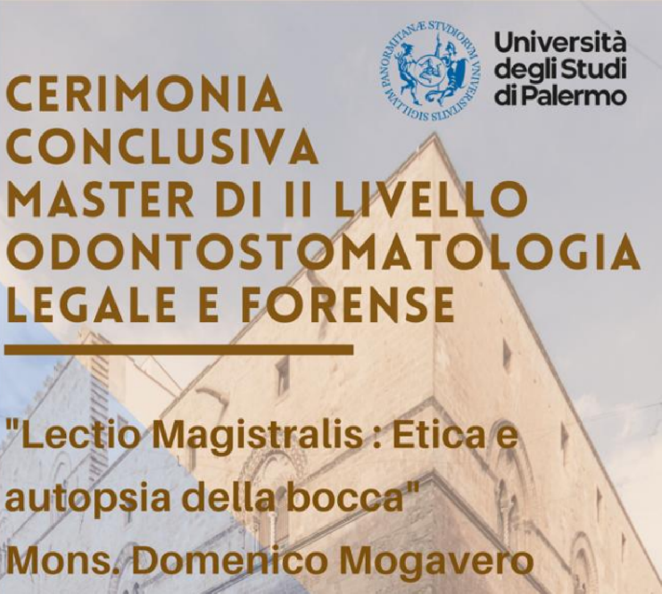 Cerimonia conclusiva del master di II livello dell’Università di Palermo in Odontostomatologia Legale e Forense 