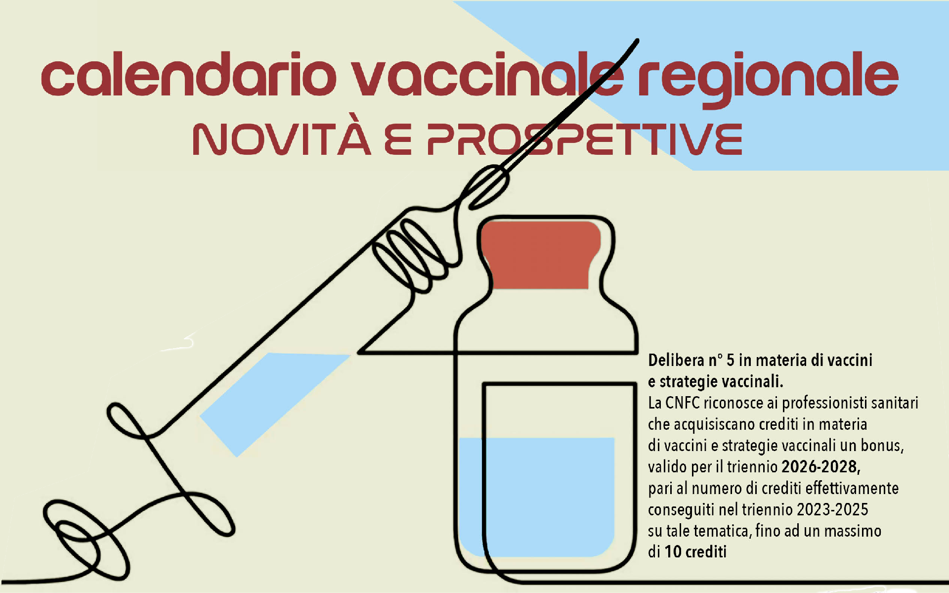 CONTINUA EVOLUZIONE DEL CALENDARIO VACCINALE REGIONALE. PROSPETTIVE FUTURE 