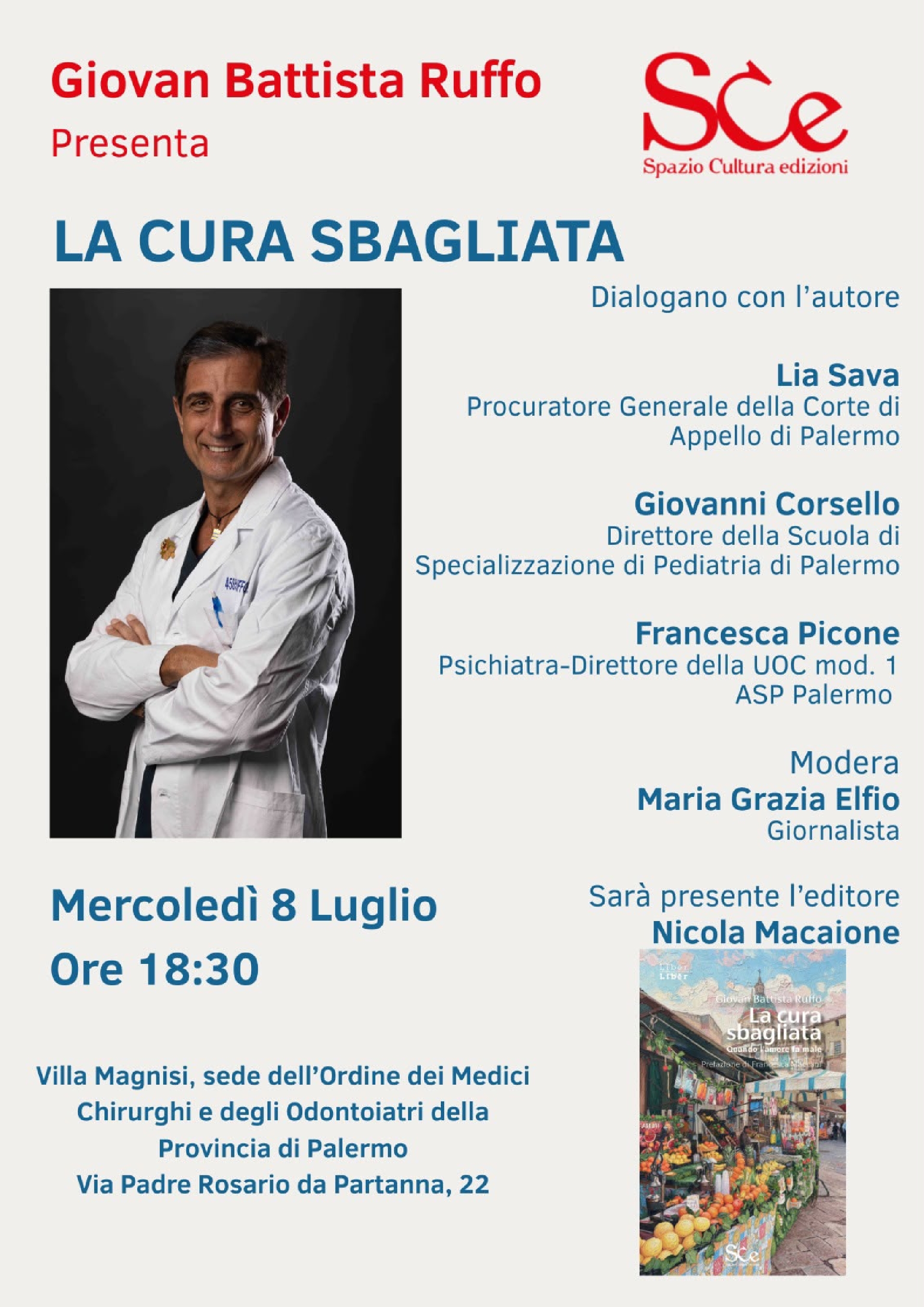 A Villa Magnisi la presentazione del romanzo ''La cura sbagliata''